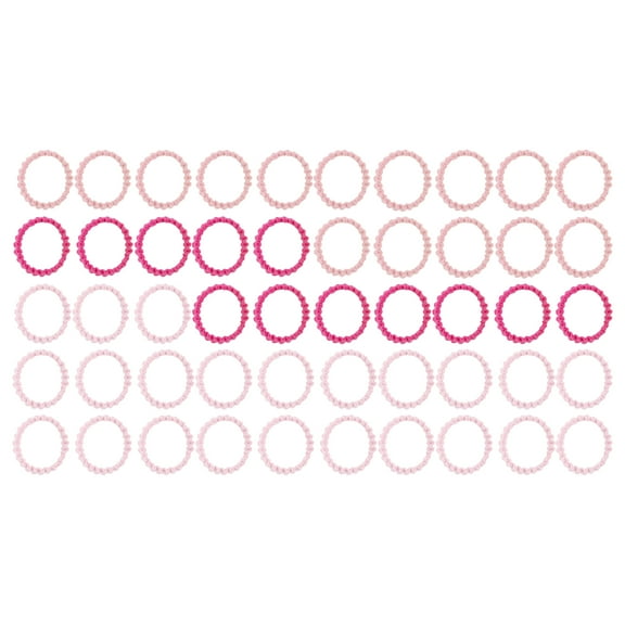 Unique Bargains 50 Pcs Grace Elastic Hair Ropes Hair Scrunchies for Children Girls Pink