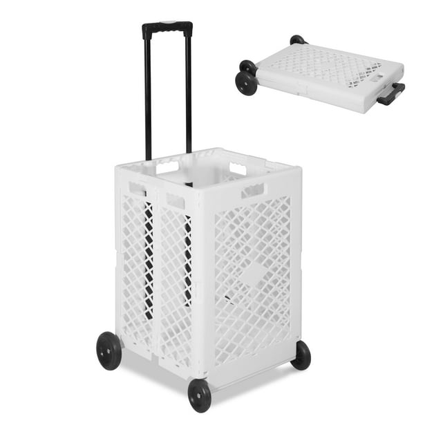Foldable Rolling Cart with Wheels, Folding Heavy Duty Collapsible