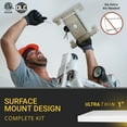 thumbnail image 3 of NUWATT 2 Pack, 2x4 LED Flat Panel Light, 120-277V, 3CCT 3000K/4000K/5000K Selectable, 5000LM, 50W, Internal Driver, Dimmable 0-10V, Edge-Lit Panel, 2 FT x 4 FT Surface Mount Ceiling Lights, 1" Thick, 3 of 9
