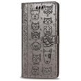 thumbnail image 3 of Étui à Rabat pour FOXDOCK OPPO A52 / A72 / A92, Chat Chien en Relief PU Cuir avec Fentes pour Cartes, Support, 3 of 6