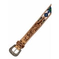 thumbnail image 3 of 37-38  Unisex 1.5" Western Floral Tooled Beaded Full-Grain Leather Belt 26RT32, 3 of 4