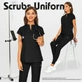 thumbnail image 4 of VIAOLI Women's Scrubs Set - V-Neck Top with 8 Pocket Jogger Pants and Comfortable Fit - Medical Uniforms for Nurse Professionals, 4 of 6