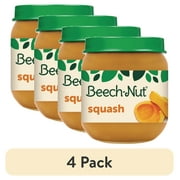 (4 pack) Beech-Nut Stage 2 Baby Food - Squash Puree, 4 oz