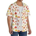 thumbnail image 4 of Gaeub Cute Cartoon Mushrooms Men's Lapel Short Sleeve Shirt, Relaxed Fit Shirt, Soft and Breathable for Outdoors Party Travel - XX-Large, 4 of 7