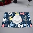 thumbnail image 2 of EREHome Cute Skull Placemat Plate Holder Set of 4, Table Mats Protector 12x18 inch, 2 of 5