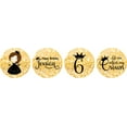 thumbnail image 2 of Darling Souvenir 190 Pcs Princess 6th Birthday Custom Stickers chocolate Candy Labels-Glitter Gold, 2 of 2