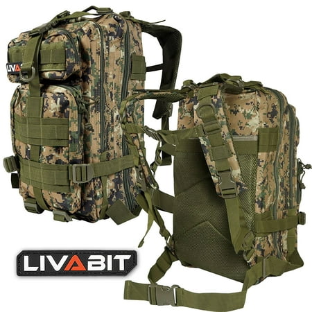 LIVABIT Tactical EDC 3 Day Assault Bug Out Bag Backpack Rucksack Carrier