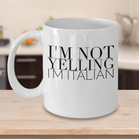 Italian 11 oz Coffee Mug - Hilarious Design White Ceramic Gift