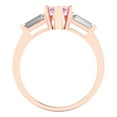 thumbnail image 4 of Clara Pucci 14K Rose Gold 2ct Pink Three-Stone Ring for Women, 4 of 7