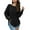 Black, variant on Herrnalise Women's Knitted Crop Tops Long Sleeve Round Neck Pullover Split Solid Color Top Round Neck Sweater Pullover Jumper Sweaters