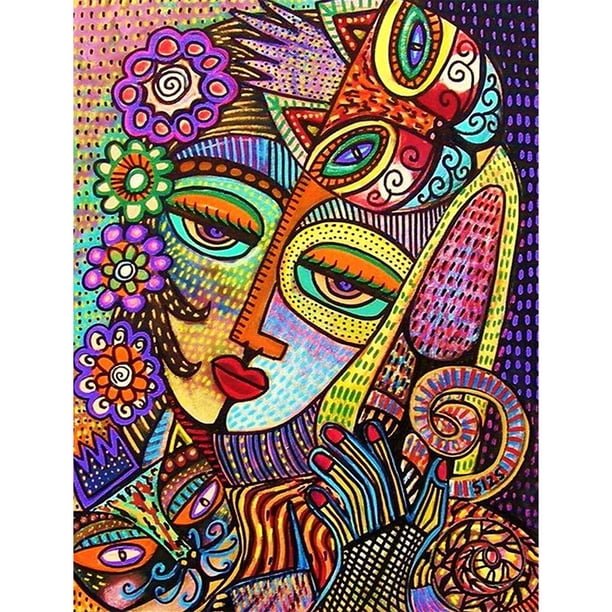 Bohrer-Diamantgemälde (DE4138), 5D-DIY-Stickerei-Mosaik-Bastelset mit vollem menschlichen Gesicht, 20 x 30 cm Hugtrwg Para estrenar