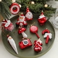 thumbnail image 3 of Navidad decoraciones para árboles de Navidad adornos navideños de plástico Santa Claus muñeco de nieve ciervo adornos colgantes para árbol de Navidad, 3 of 4