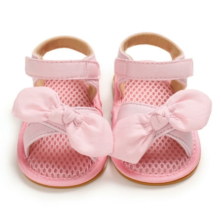 

Newborn Infant Baby Boys Girls Shoes Solid Color Bowknot Toddler Summer Sandals Cotton fabric Non-slip Shoes