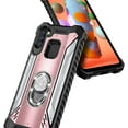 thumbnail image 3 of For Samsung Galaxy A11 Case, with Tempered Glass Screen Protector (Full Coverage), Aluminum Magnetic Metal Built-in Diamond Ring Stand, Full-Body Protective Shockproof Military Phone Cover (Rose Gold), 3 of 6