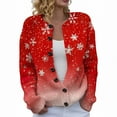 thumbnail image 2 of Winter Plus Size Fall Sweaters for Women Women Christmas 3d Snowflake Button Deer Plush Sweater Cardigan Features: Red M, 2 of 7