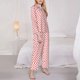thumbnail image 3 of Fotbe Red Cross Conjunto de Pijama de Manga Larga para Mujer con Estampado, Ropa de Dormir de 2 Piezas, Conjunto de Casa Suave y Cómodo con Bolsillos-Small, 3 of 7