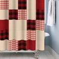 thumbnail image 3 of Tchckioa Plaid Patchwork Shower Curtain for Bathroom,Waterproof Hooks Bath Curtain,72x72, 3 of 6