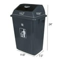 thumbnail image 2 of 4-Pack 13 Gallon Plastic Trash Cans with Lids, Large Grey Garbage Waste Bin, 2 of 7