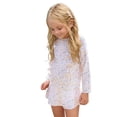 thumbnail image 6 of Odeerbi 2-9 Years Toddler Girls Long Sleeve Rash Guard Swimsuits Summer Beach Two Pieces Athletic Training Swimsuit Surfing Swimwear Cute Floral Sunscreen Seaside Swim Skirt Set, 6 of 8