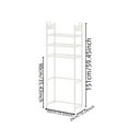 thumbnail image 3 of 3-Tier Over The Toilet Storage Rack, Freestanding Bathroom Shelves Organizer with Hooks, Space Saver Metal Shelf for Small Bathroom, White, 3 of 6