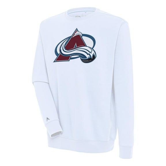 Men's Antigua White Colorado Avalanche Victory Pullover Sweatshirt