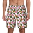 thumbnail image 3 of Uemuo Abstract Pink Plaid Butterfly Pattern Mens Swim Trunks Quick Dry Board Shorts with Mesh Lining, Stretch Beach Shorts Quick Dry No-Chafing Board Shorts-X-Large, 3 of 9