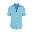 thumbnail image 5 of Axiiglly Mens Shirts Casual Dressy Lapel Short Sleeve Button Up Shirts, Solid Color Lightweight Holiday Tops, S-2XL, 5 of 5
