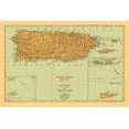 thumbnail image 2 of Rand McNally 24x18 White Modern Wood Framed Museum Art Print Titled - Caribbean Puerto Rico - Rand McNally 1921, 2 of 4
