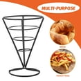 thumbnail image 2 of OULII Fries Holder 2Pcs Black Stainless Steel Appetizer Serving Rack for Home Use, 2 of 5