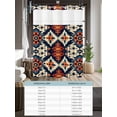 thumbnail image 6 of No Hook Cloth Fabric Shower Curtain with Snap in Liner, Orange Blue Boho Waterproof Shower Curtains Set with See Through Top Window, Colorful Abstract Ethnic Aesthetic Bath Curtains Shower 72"x84", 6 of 6