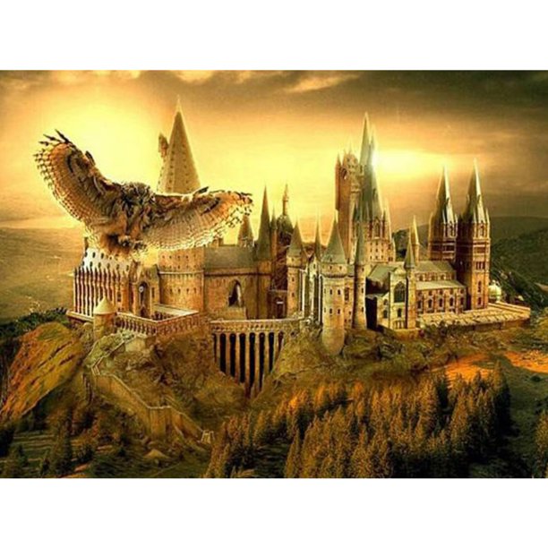 Taladro de pintura de diamante 5D Kits de bricolaje Ronda completa Harry Potter Castle Mosaic (E1967) Hugtrwg Para estrenar