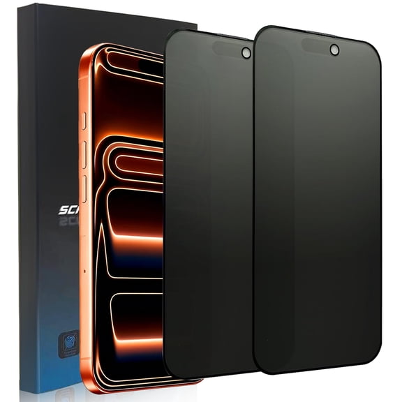 ZYQEEE 2 Pack Matte Privacy Screen Protector for iPhone 17 Pro Max - 6.3", Anti-Spy Scratch Resistant Tempered Glass Film, Anti-Glare and Anti-Fingerprint, Rounded Edge Full Coverage