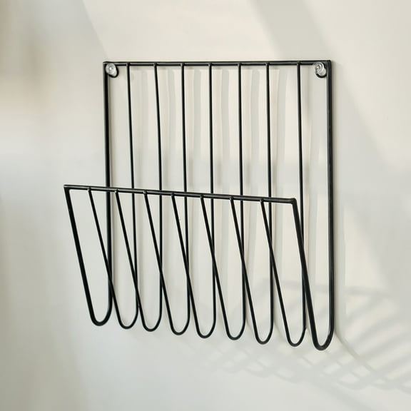 Wall Mounted File Organizer - Hanging Magazine Rack for Home & Office, Multipurpose Document Holder for Papers, Letters, Folders and Mail Storage (1 Pack, Black)