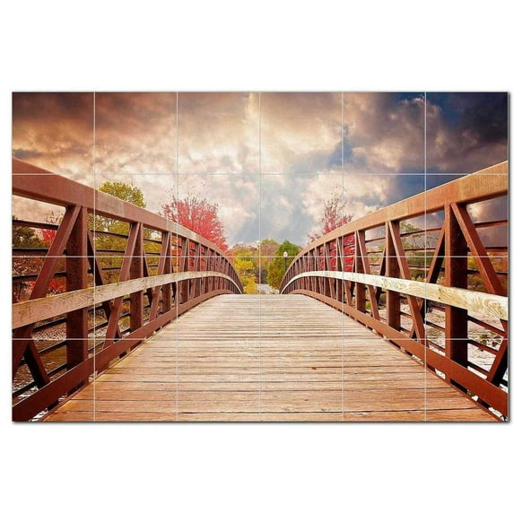 Bridge Ceramic Tile Mural Kitchen Backsplash Bathroom Shower, 400248-XL64