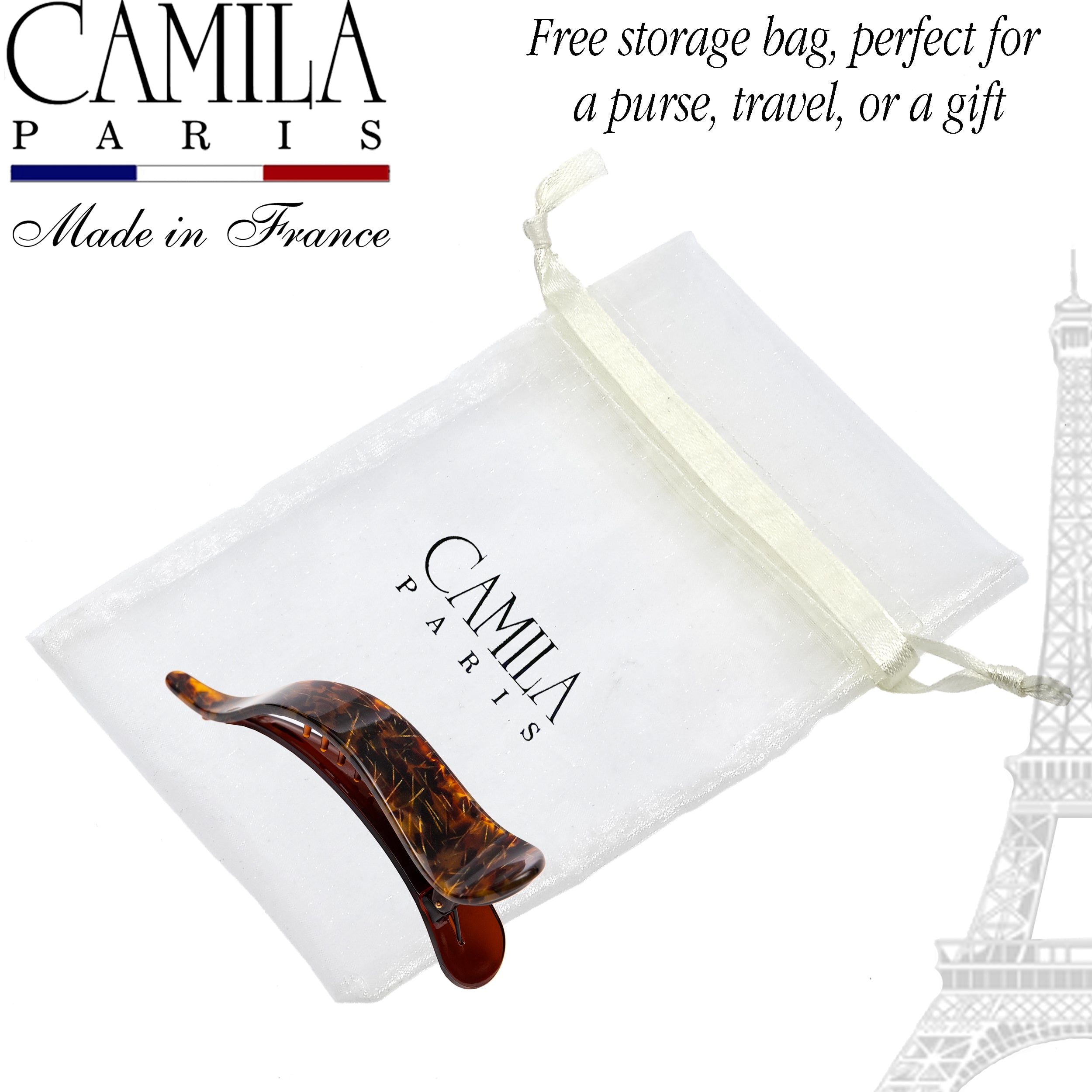 Camila Paris CP2509 French Hair Clip for Women, Alligator Clip, Duckbill Girls Hair Claw Clips Jaw Fashion Durable and Styling Hair Accessories for Women, Strong Hold No Slip Grip, Made in France