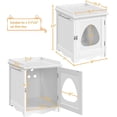 thumbnail image 6 of Cat Litter Box Enclosure, Hidden Litter Box Furniture with Side Towel Bar, Wooden Cat Washroom, Storage Cabinet, Indoor Pet House, Side Table Nightstand, White, 6 of 9