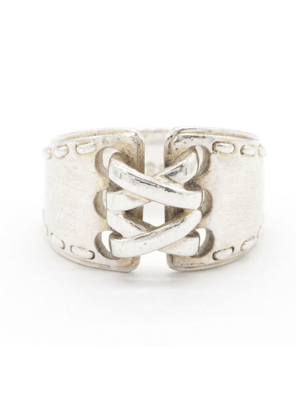 Pre-Owned Hermes ring, Mexico, SV sterling silver 925, size 54, vintage women's HERMES 925