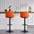 thumbnail image 6 of YOUNIKE Bar Stools Set of 2 PU Leather Soft Cushion Adjustable Swivel Counter Bar Stools, Orange, 6 of 8