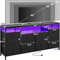 thumbnail image 5 of Ataucjin 10 Drawer Dresser TV Stand for 65 70 75 Inch Tv, 63" W Long Fabric Dresser Entertainment Center, Chest of Drawers for Bedroom with Led Lights & Power Outlets, 5 of 6