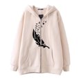 thumbnail image 4 of Sudadera con capucha y cremallera de plumas Harajuku gótica de hip-hop oscuro para hombre y mujer, chaqueta Harajuku, sudadera, 4 of 5