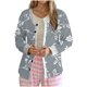 thumbnail image 2 of Puntoco Chaqueta Tipo Cárdigan Informal Con Botones Y Estampado Navideño Para Mujer, 2 of 5