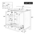 thumbnail image 5 of GDF Studio 30" Bathroom Vanity with Sink, Freestanding Cabinet with Large Drawer and Adjustable Shelf, White, 5 of 9