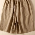 thumbnail image 5 of Shorts for Women Summer Casual Cotton Linen Lightweight Elastic Waist Wide Straight Leg Shorts with Pockets, 5 of 9