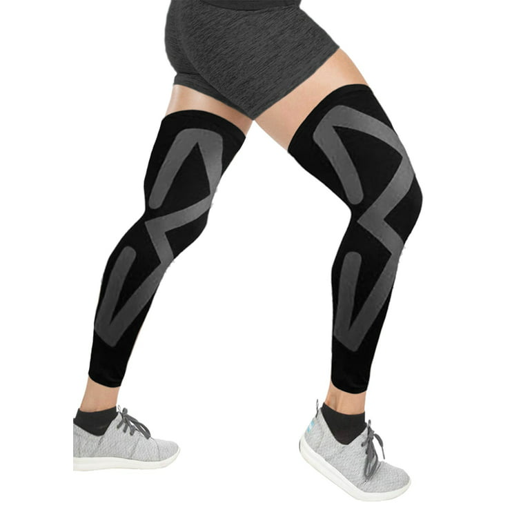 Sports Recovery Compression Full Leg Sleeves (Medium, Gray)