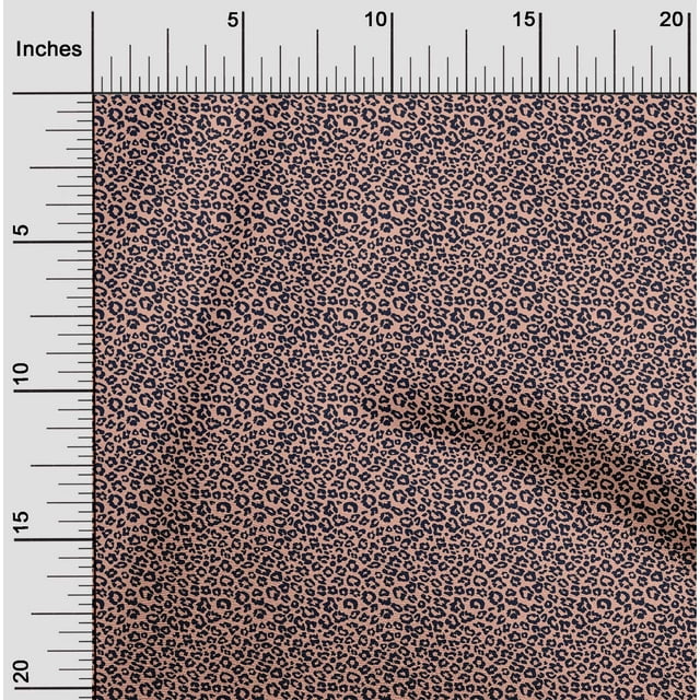 oneOone Cotton Silk Fabric Leopard Animal Skin Print Sewing Fabric BTY 42 Inch Wide