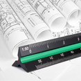 thumbnail image 4 of BTSKY 3 Pack 12 Inches Triangular Architectural Engineering Metric Scale Rulers with Standard Metric Conversion Ruler, Aluminum Scale Measuring Ruler Tool,Black with Red,Green,Blue, 4 of 7