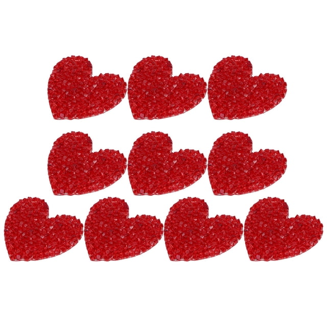 Apliques DIY 10PCS Diamantes De Imitación En Forma De Corazón 4cm Hot Fix
