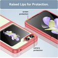 thumbnail image 4 of Case for Samsung Galaxy Z Flip 5 Phone Case Slim Dropproof [Defend from Drop/Scratch/Slip/Fingerprint] Clear Acrylic Hard Back Soft TPU Bumper Hybrid Phone Case for Samsung Galaxy Z Flip 5-Red, 4 of 16