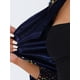 thumbnail image 5 of Disfraz de Halloween Chaqueta De Lentejuelas Para Mujer Manga Larga Cárdigan Recortado Con Frente Abierto Bolero Shrug Azúl Metálico L, 5 of 5