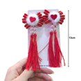thumbnail image 4 of YAOBAMM Épingles à Cheveux Mignonnes pour Filles 1 Paire Épingles à Cheveux Festives du Nouvel An Longues Boules en Peluche Perles Nœud Décor Pinces à Cheveux Rouges Hanfu Ensemble de Coiffure, 4 of 6